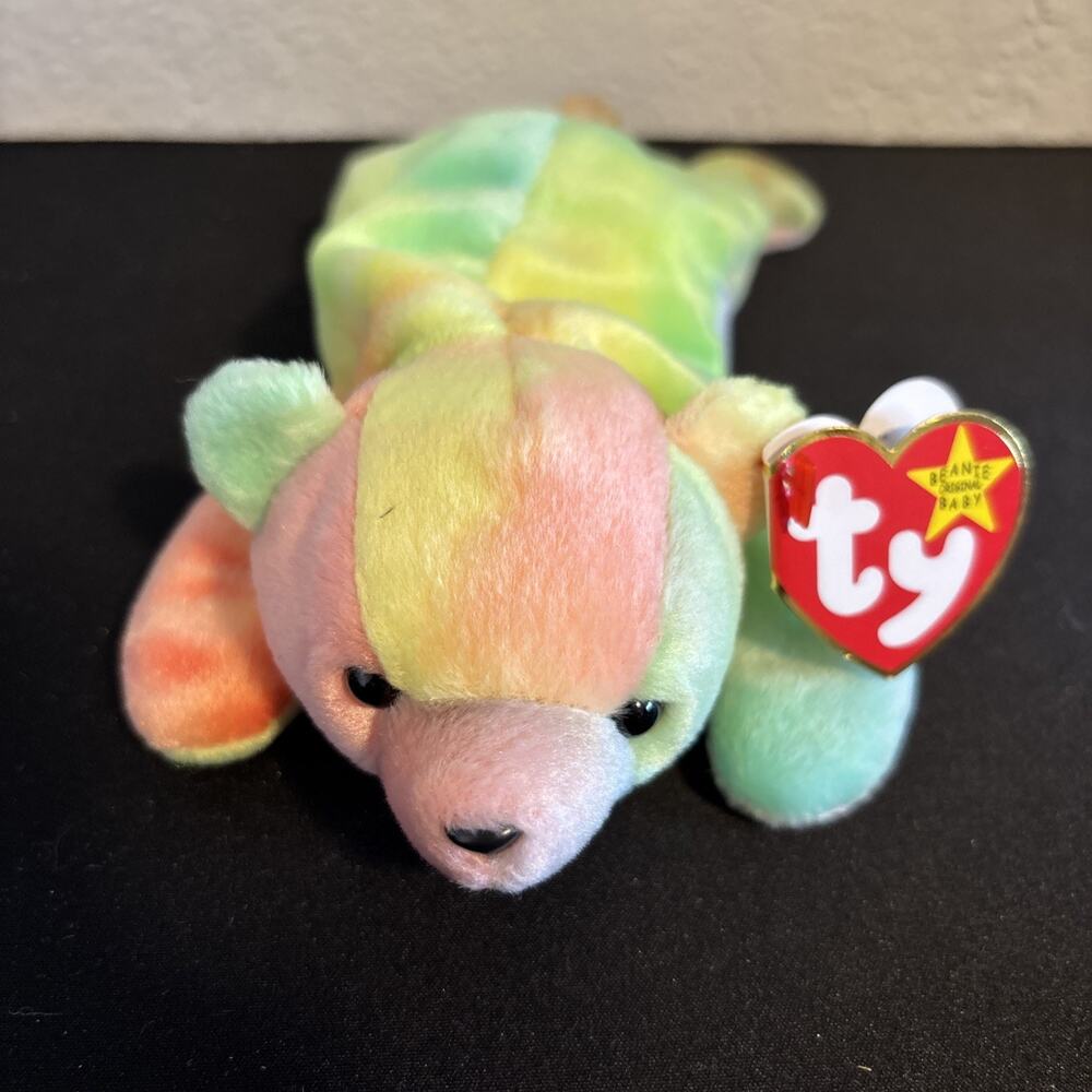 Ty Beanie Baby Sammy Tie Dye Bear Plsuh Toy - DOB June 23, 1998